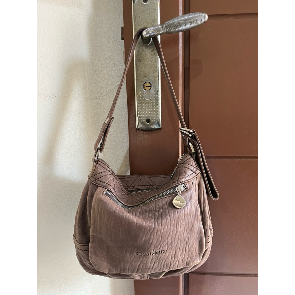 Tas Preloved Kulit Asli Motif Kulit Gajah Shoulder Bag Vintage Kesslord