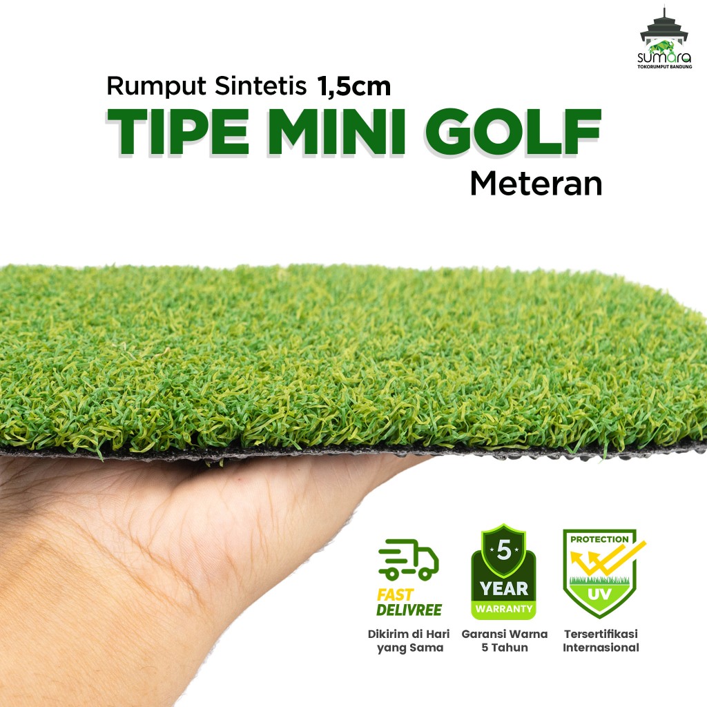 Sumara Artificial Rumput Sintetis Mini Golf 1.5 CM / Rumput Sintetis Meteran Rumput Sintetis Bandung