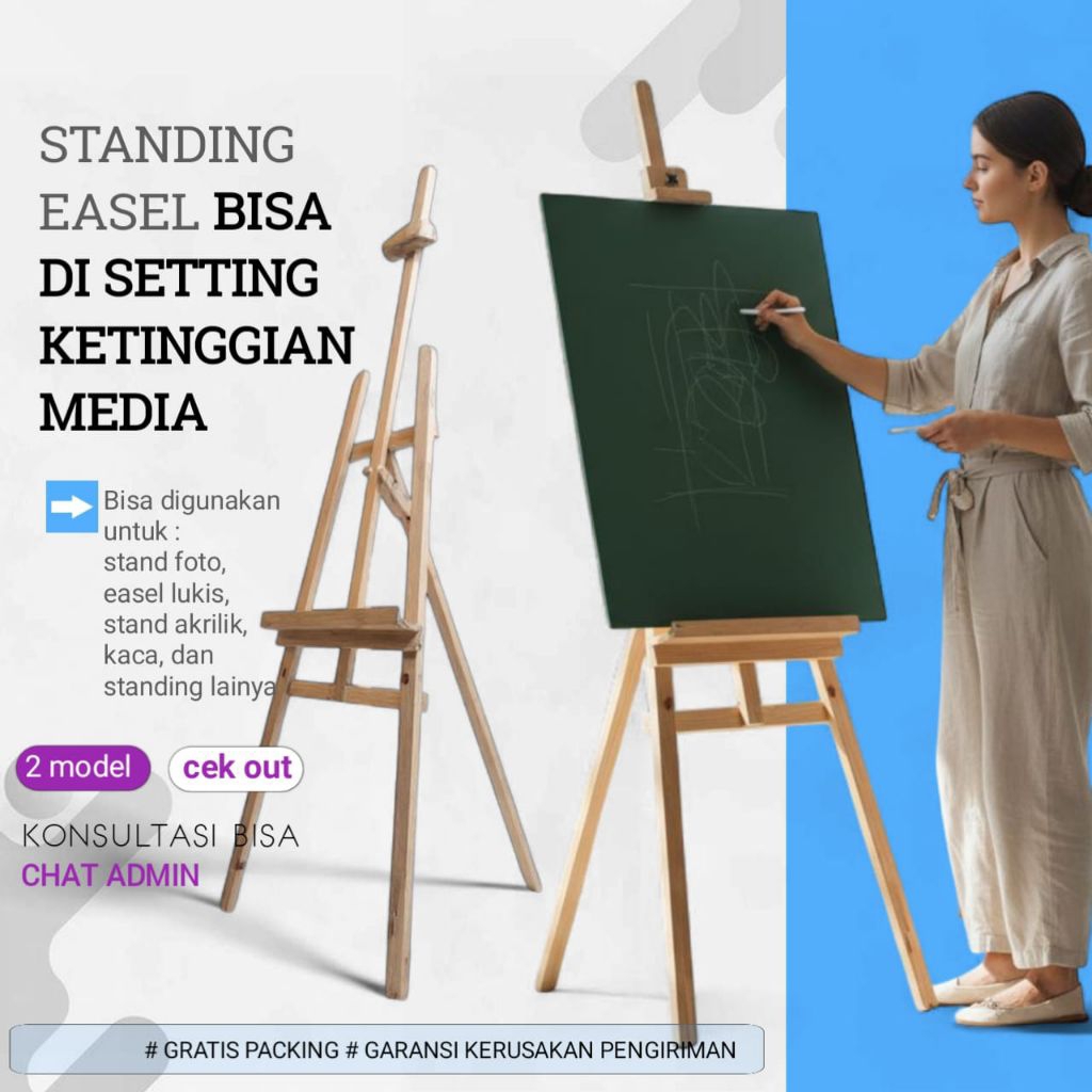 Adjustable Standing Easel/Standing Easel Bisa Di SETTING ketinggin Medianya