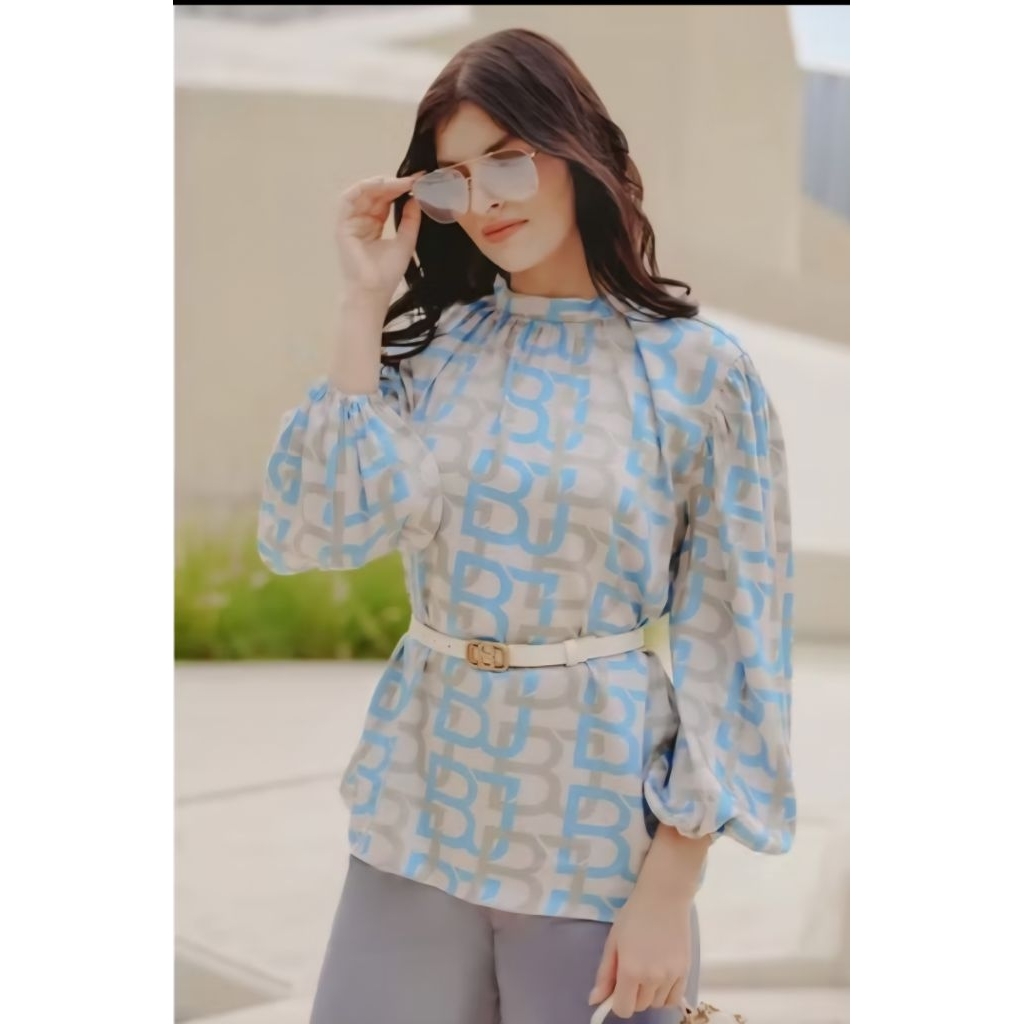 NEW Benang Jarum Monogram Gathered blouse