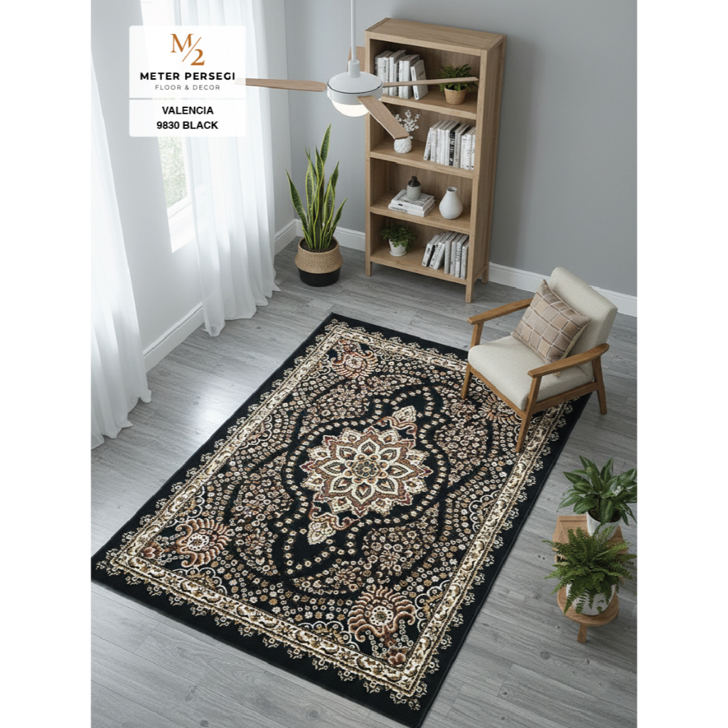 Karpet Lokal Valencia 210 x 310 cm 9830 Black