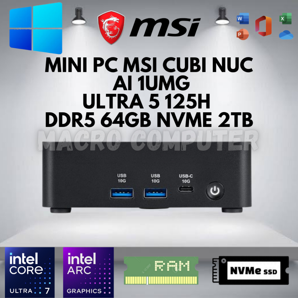 MINI PC MSI CUBI NUC AI  ULTRA 5 125H FULLSET +RAM +SSD | MSI CUBI NUC ULTRA 5 125H