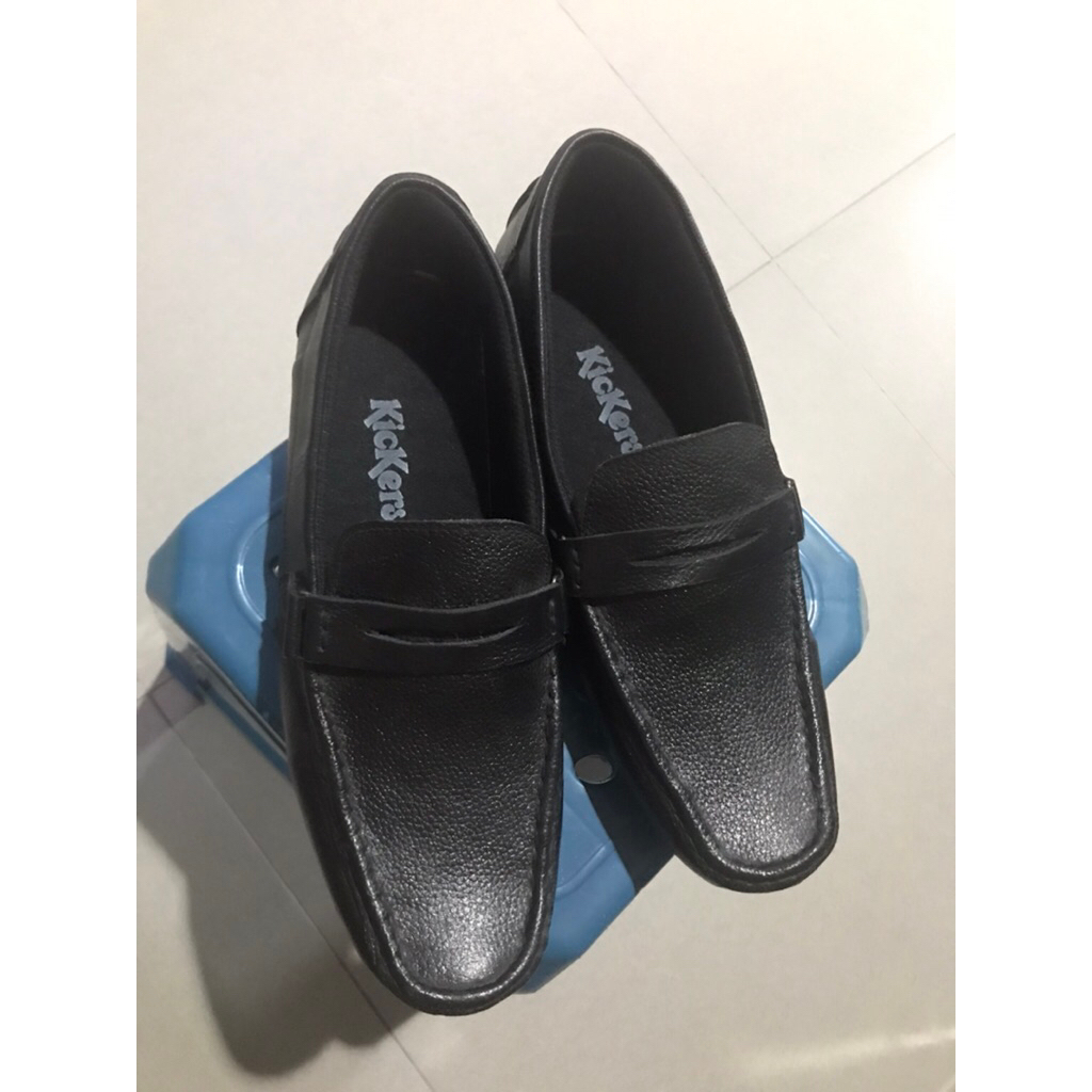 sepatu second slip on full black