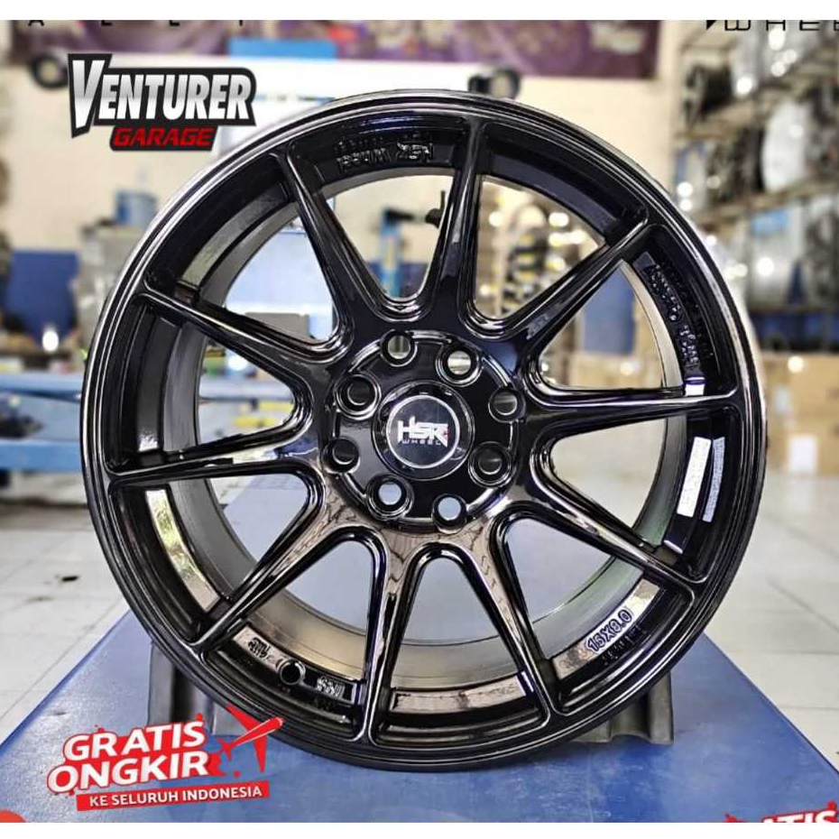 velg HSR SHINJUKU ring 15 lebar 7/8 gloosy black buat avanza, xenia, jazz, yaris, sigra, calya