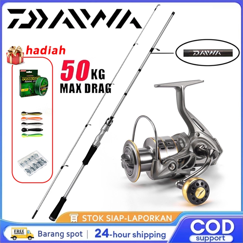 DAIWA Pancing Set Joran Pancing Set joran pancing 1.65m-2.7m 2 bagian pancing reel 1000-7000 joran s