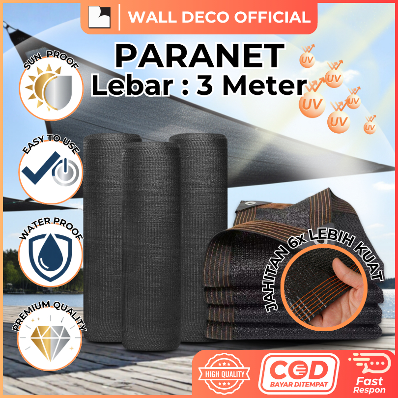 IS Jaring Paranet 95% Lebar 3 Meter Shading Net Nylon Anti Panas Enkripsi 6-Pin Jaring Paranet