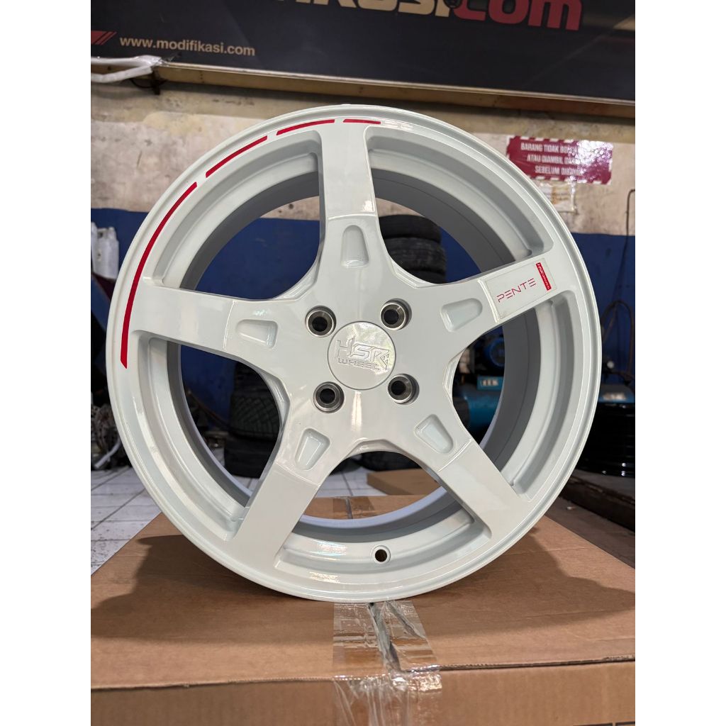 Velg Mobil R16 Putih HSR PENTE 4 Pcs Free Ongkir || Velg Mobil Racing R16 Putih HSR PENTE 4 Pcs