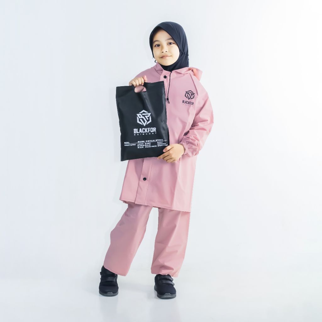 jas hujan anak anak jas hujan BLACKFOR pvc tebal anti bocor