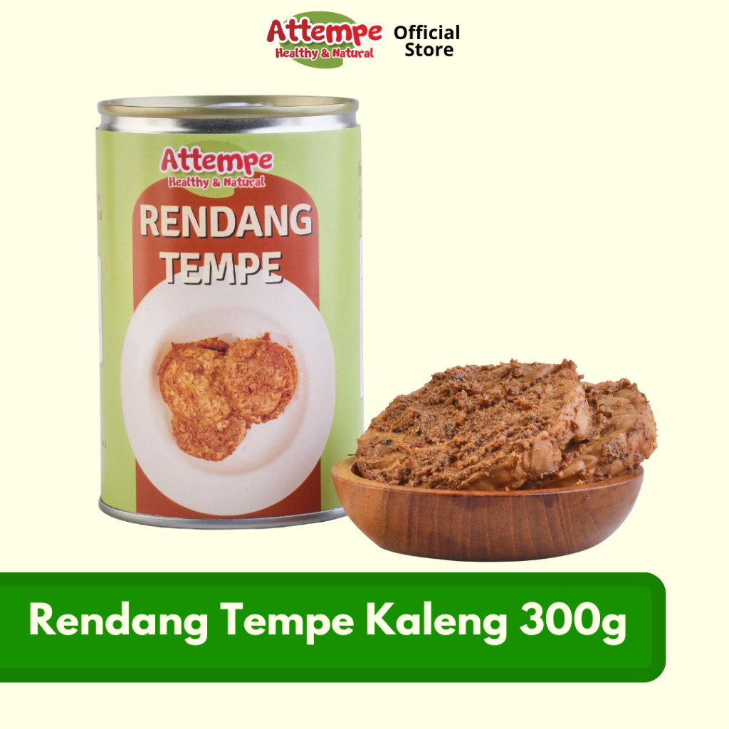 ATTEMPE Rendang Tempe Kaleng Kedelai Lokal Organik Non GMO