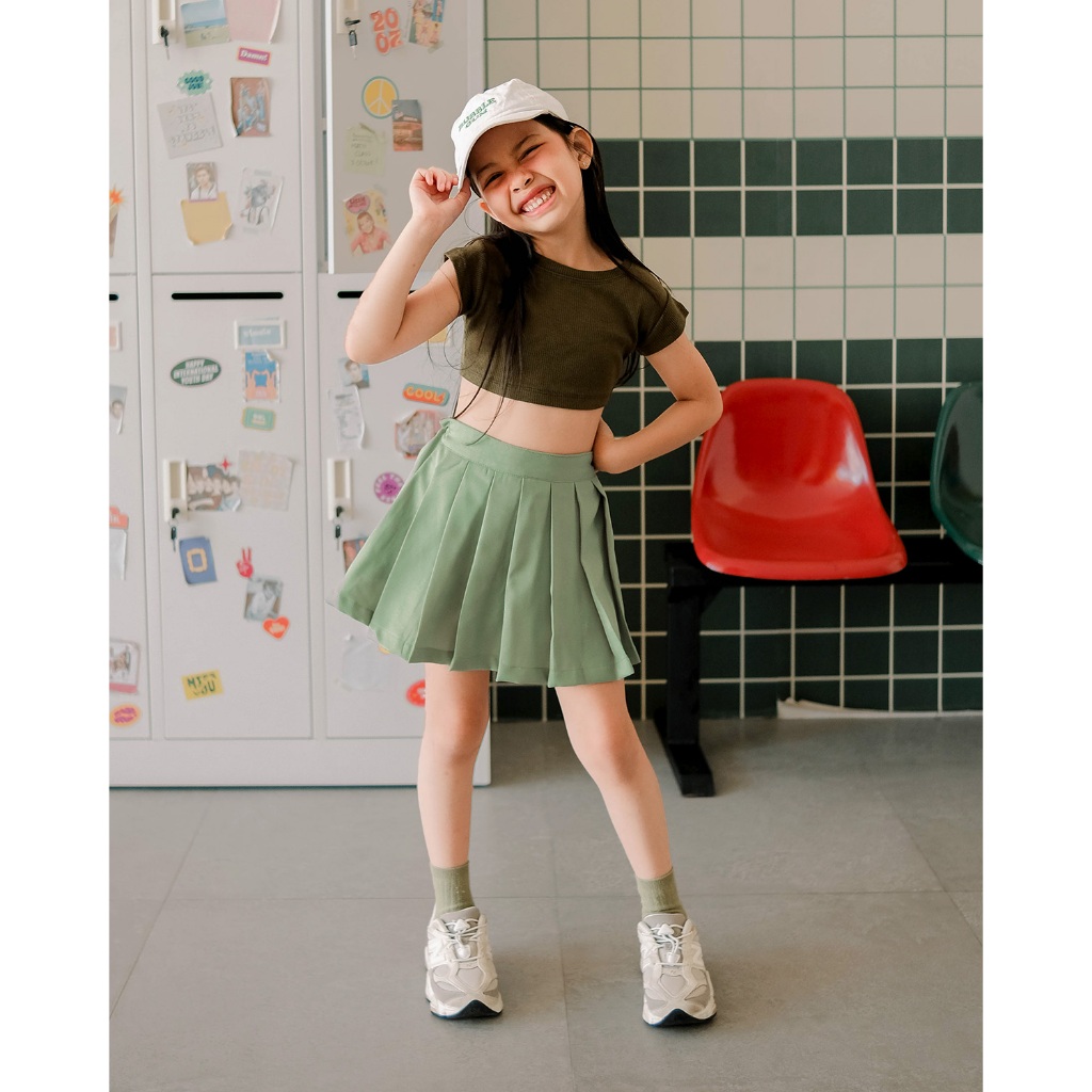 SHERA PLEATS SKORT | Hunny Bunny | Celana Rok Golf Tenis Anak Perempuan | Rok celana Pendek