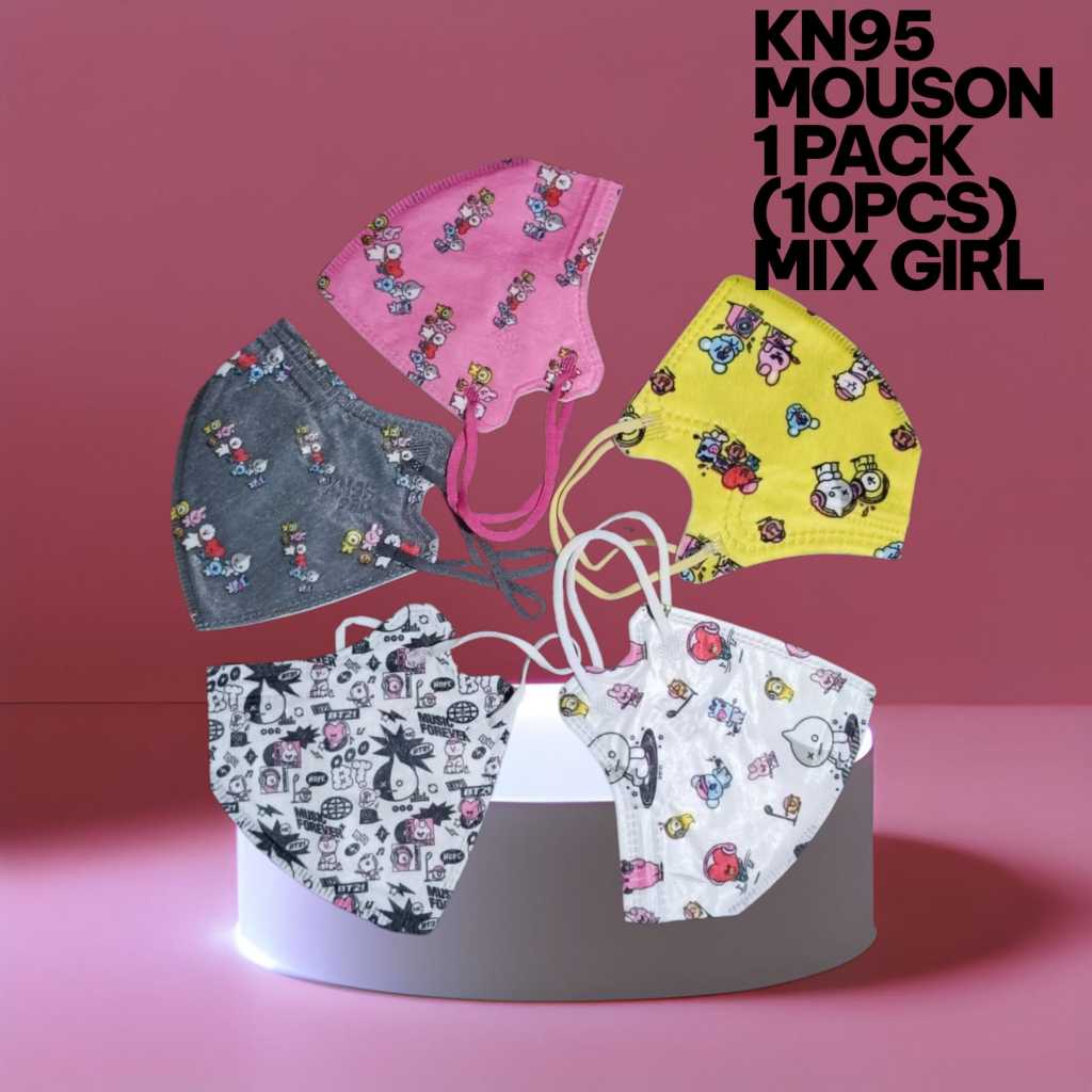 Masker anak KN95 MOUSON 5D 5ply,Masker KN95 KIDS PREMIUM MASK
