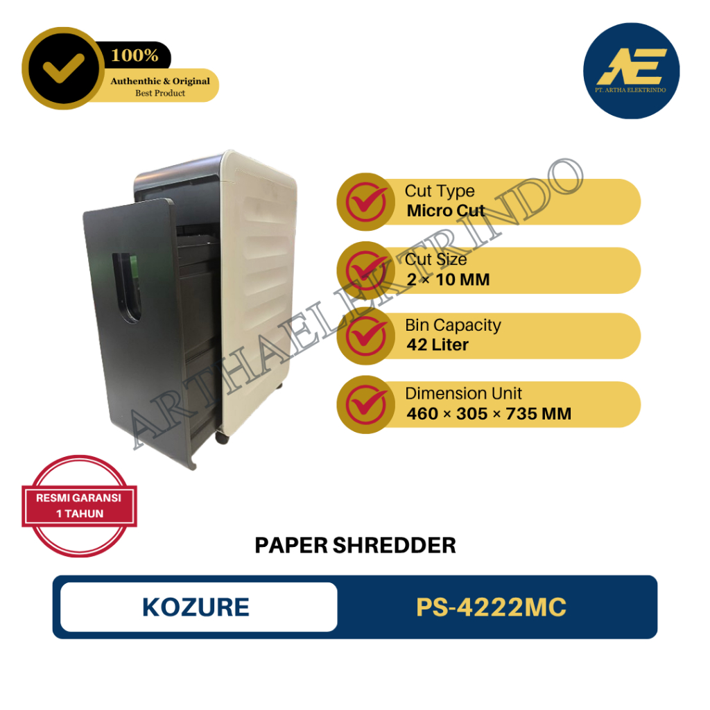 KOZURE PS-4222 MC PAPER SHREDDER / Penghancur Kertas Micro Cut / Kozure PS 4222 MC / Kozure PS4222MC
