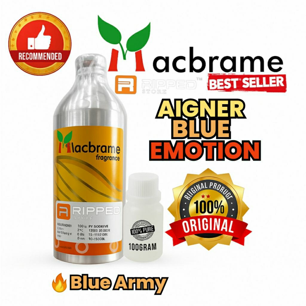 100ML Blue Army Bibit Parfum Murni Aigner Blue Emotion Original Macbrame