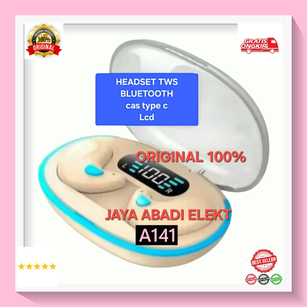 A141 Earphone HEADPHONE BLUETOOTH BISA KUPING KIRI KANAN SINGLE BLUETOT BLUTUT BLUETOOT WIRELESS WIR