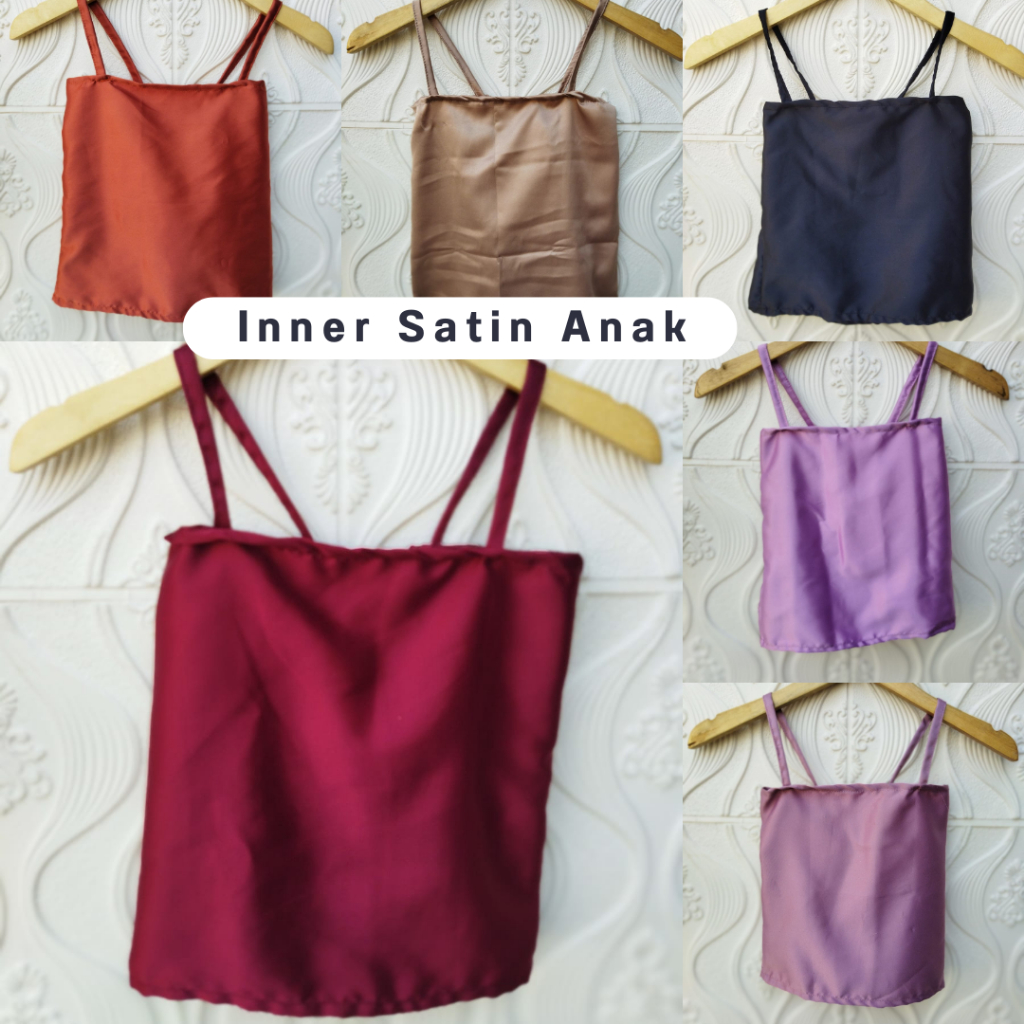 Inner Satin Velvet Anak Cewek Baju Dalam Basic Tanpa Lengan Premium Tanktop Kebaya Crop All Size