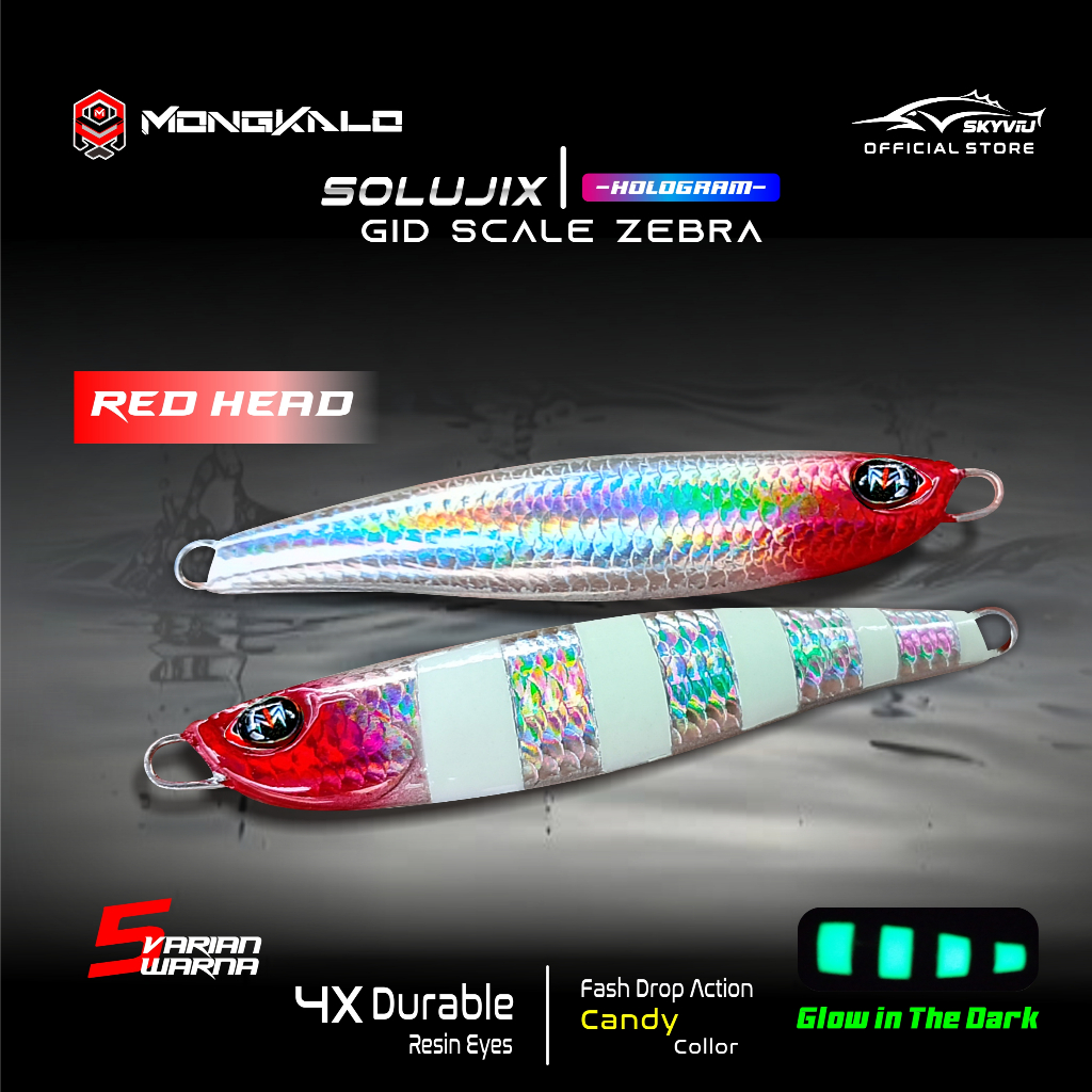 Mongkalo Solujix Sisik-Kecil GID-Zebra noMotif Candy 40 Red-Head
