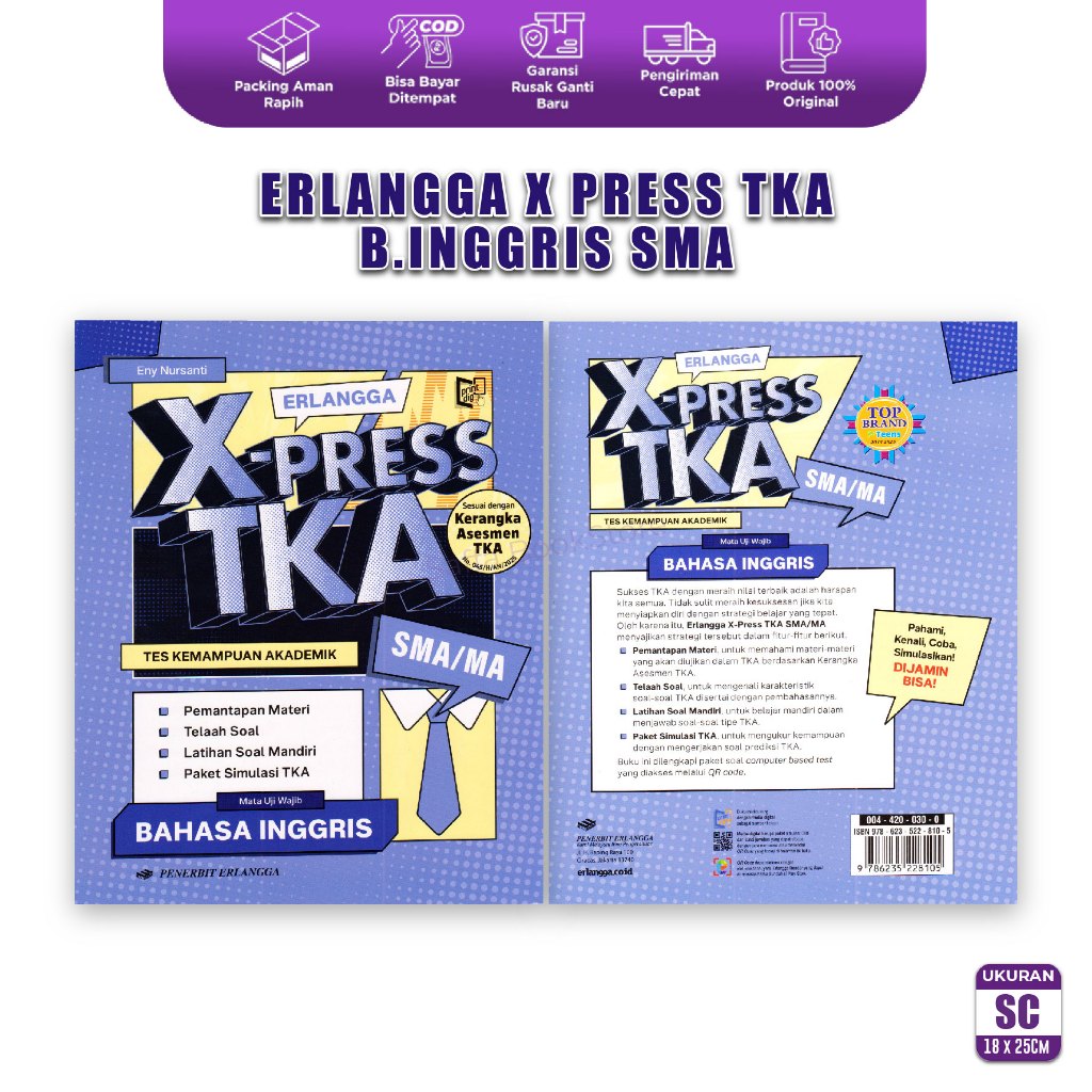 Erlangga Xpress Bahasa Inggris TKA SMA – Soal HOTS & Prediksi UTBK 2025