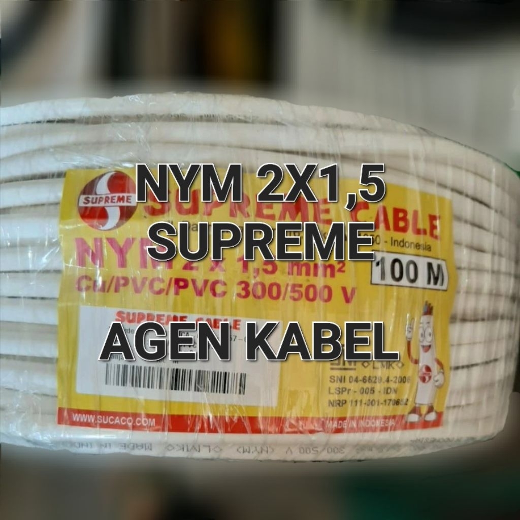 KABEL SUPREME NYM 2X1.5mm / NYM  2 X 1.5 / NYM 2X1,5 / NYM 2 X 1,5 @ 100MTR