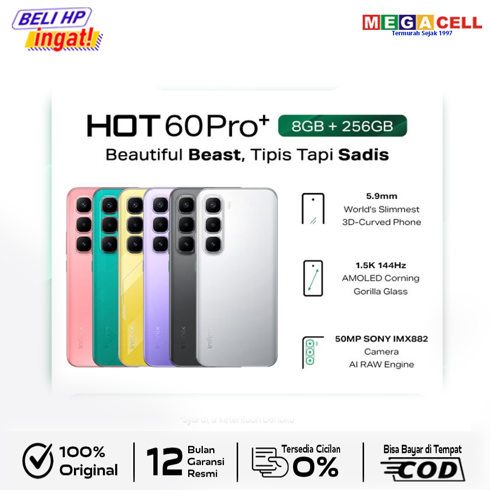 Infinix Hot 60 Pro Plus 8/128GB | 8/256 GB - Garansi Resmi BNIB