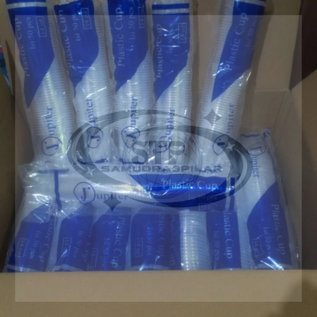 SAMUDRA Gleas Cup Plastik Datar Pop Ice Jupiter | 1 Dus