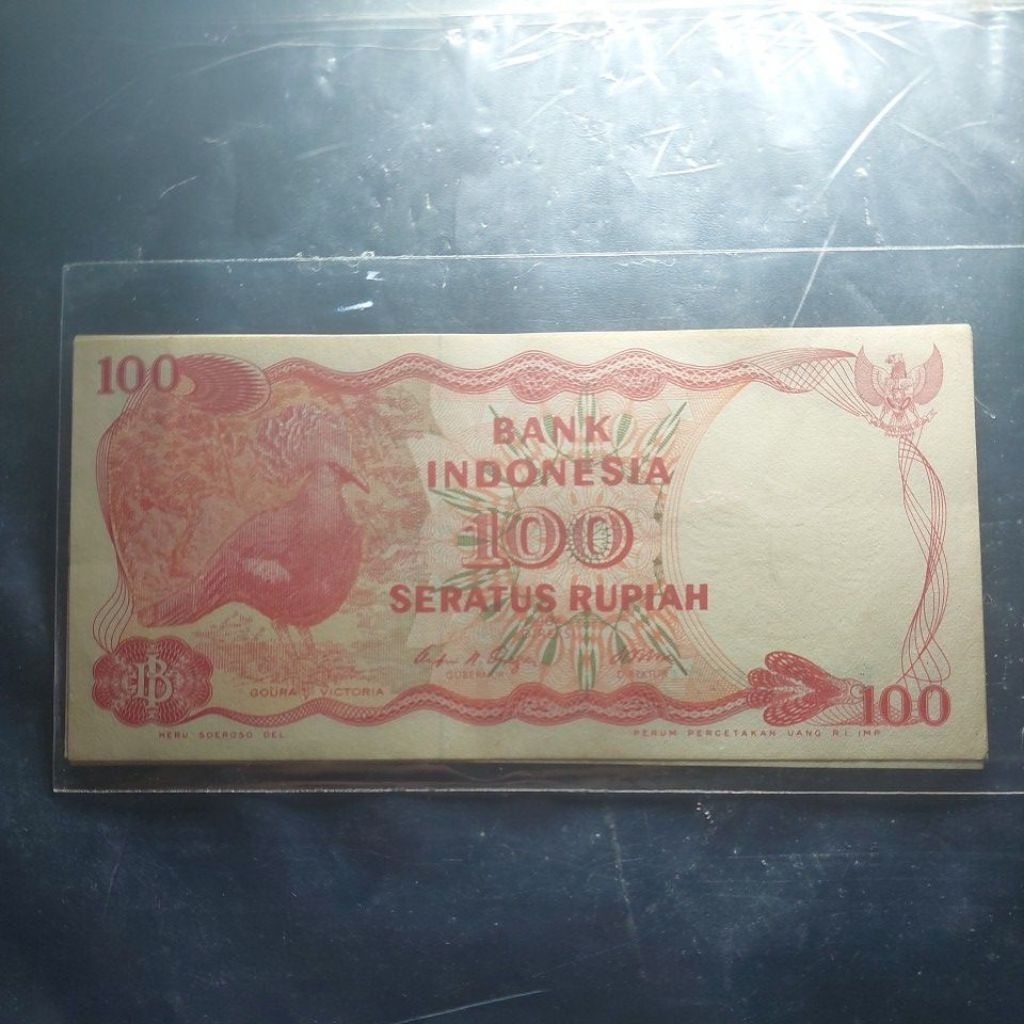 100 rupiah burung goura 1984 baru
