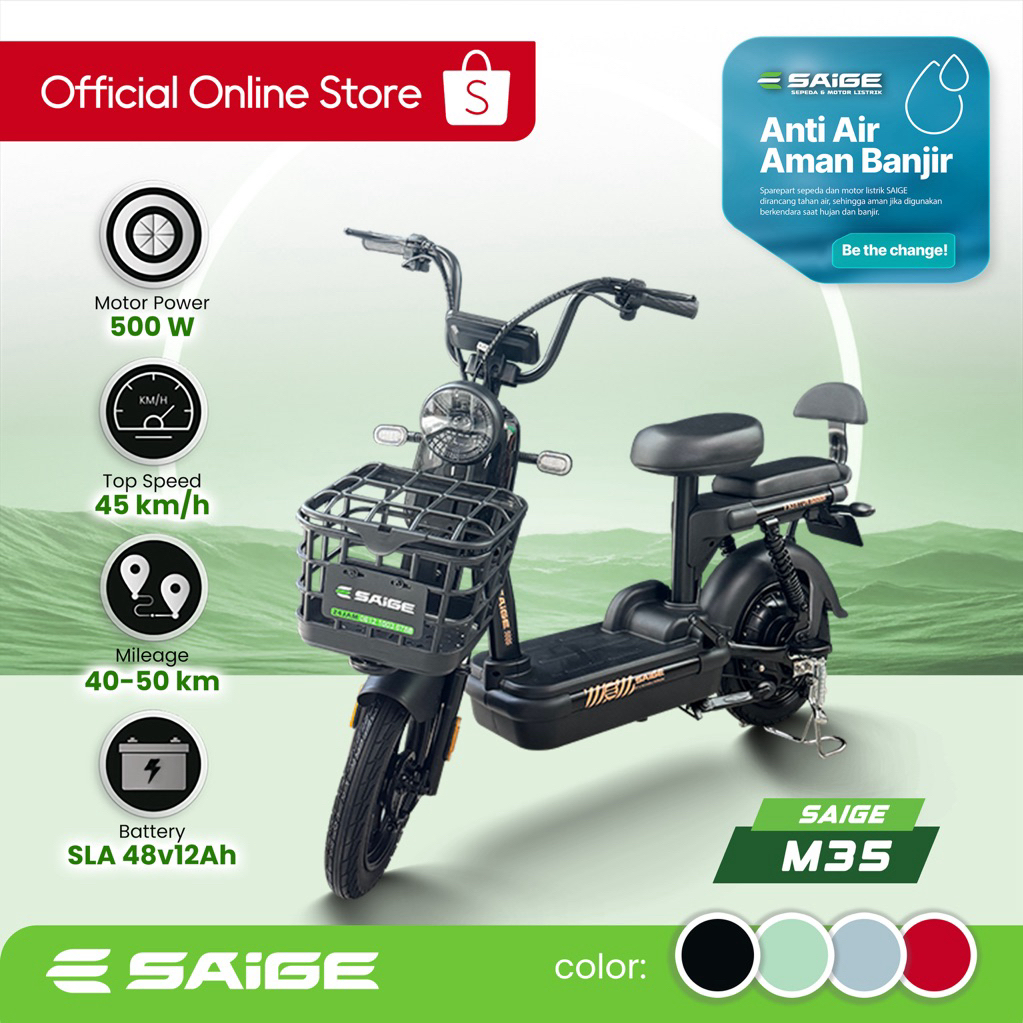 SEPEDA LISTRIK RODA 2 | SAIGE M35
