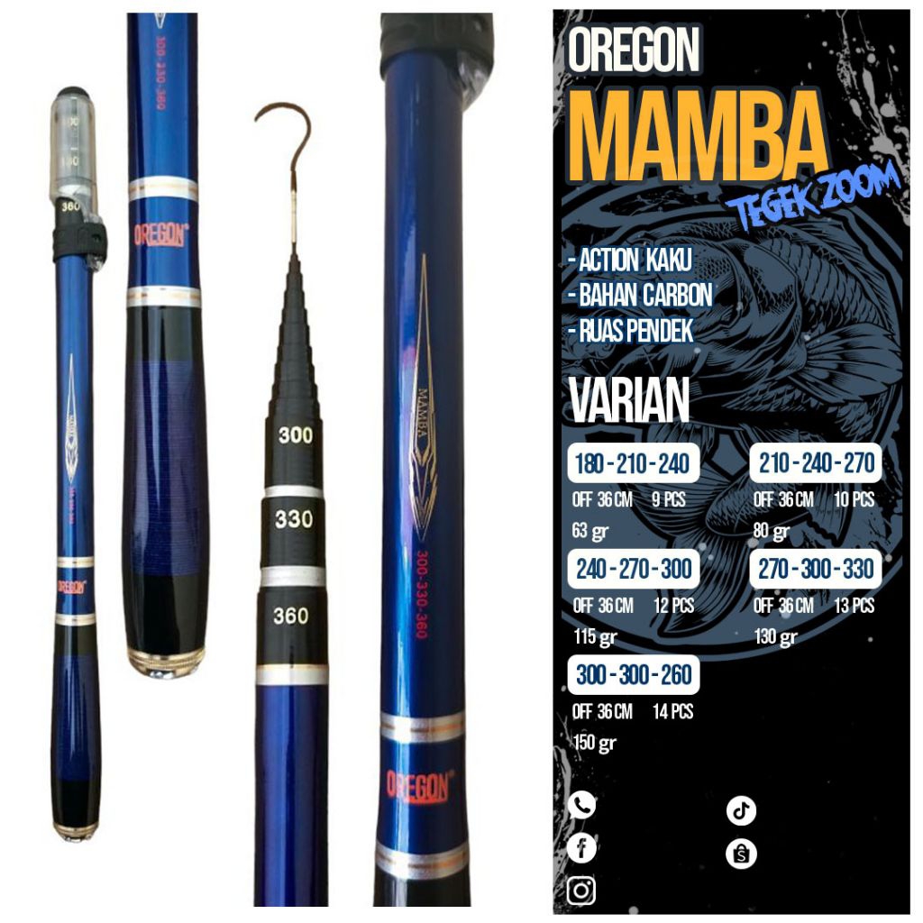 JORAN TEGEK ZOOM OREGON MAMBA 180 210 240 270 300 330 360 ZOOM SYSTEM