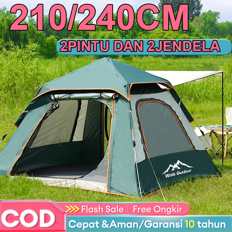 Tenda Camping Orang tenda camping otomatis Kapasitas 4-6 Anti Air UV Tenda Camping Lipat Portable