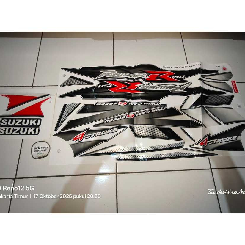 STIKER STRIPPING SUZUKI SATRIA FU 150 CBU THAILAND RAIDER R150 (MERAH / RED) ORIGINAL SGP