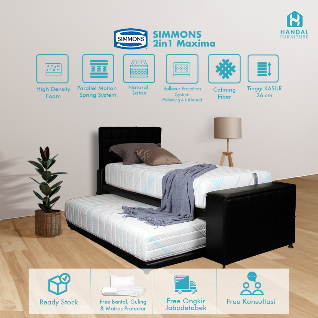 Simmons Set Kasur Spring Bed 2in1 Maxima