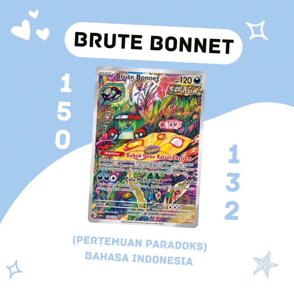 Brute Bonnet AR SV4S 150/132 Pokemon TCG Indonesia
