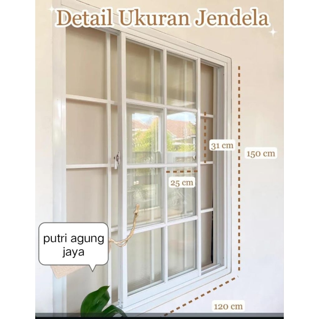 kusen jendela aluminium 3"  sleding ukuran T150xL120 ukuran dan model bisa custom