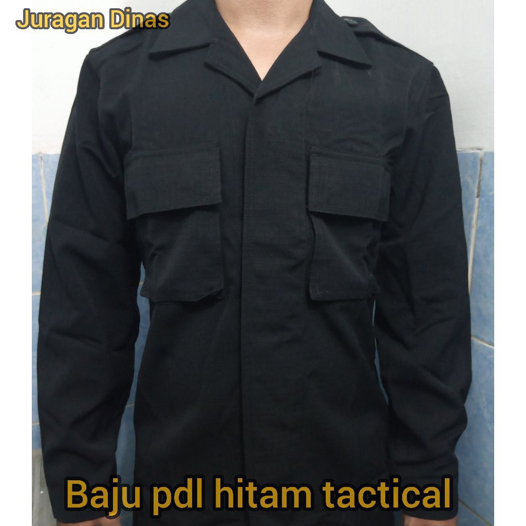 Atasan baju pdl hitam Tactical brimob jatah polri