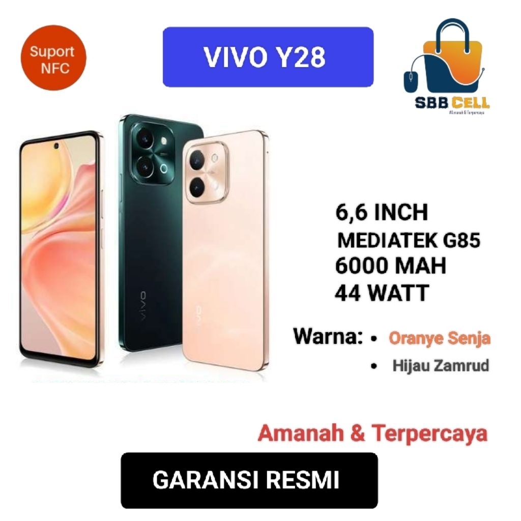 HP VIVO Y28 8/256 GB - VIVO Y 28 RAM 8GB ROM 256GB GARANSI RESMI VIVO