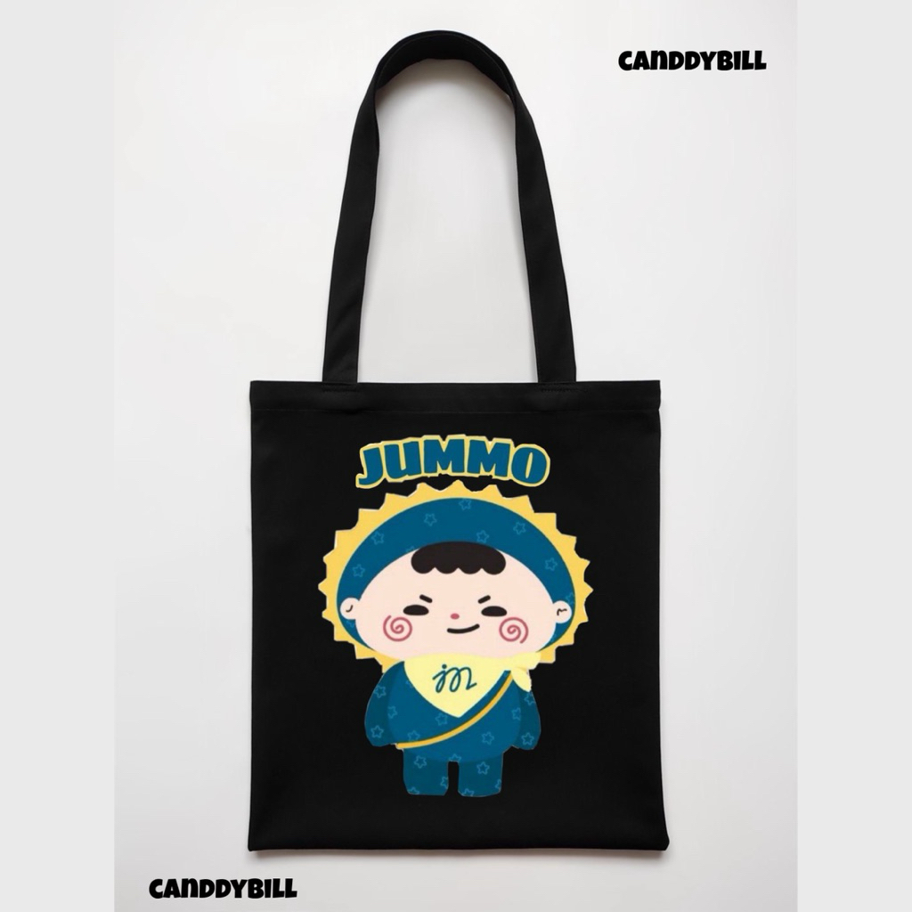 totebag tas mascot gmmtv raikantopeni tas canvas black/hitam