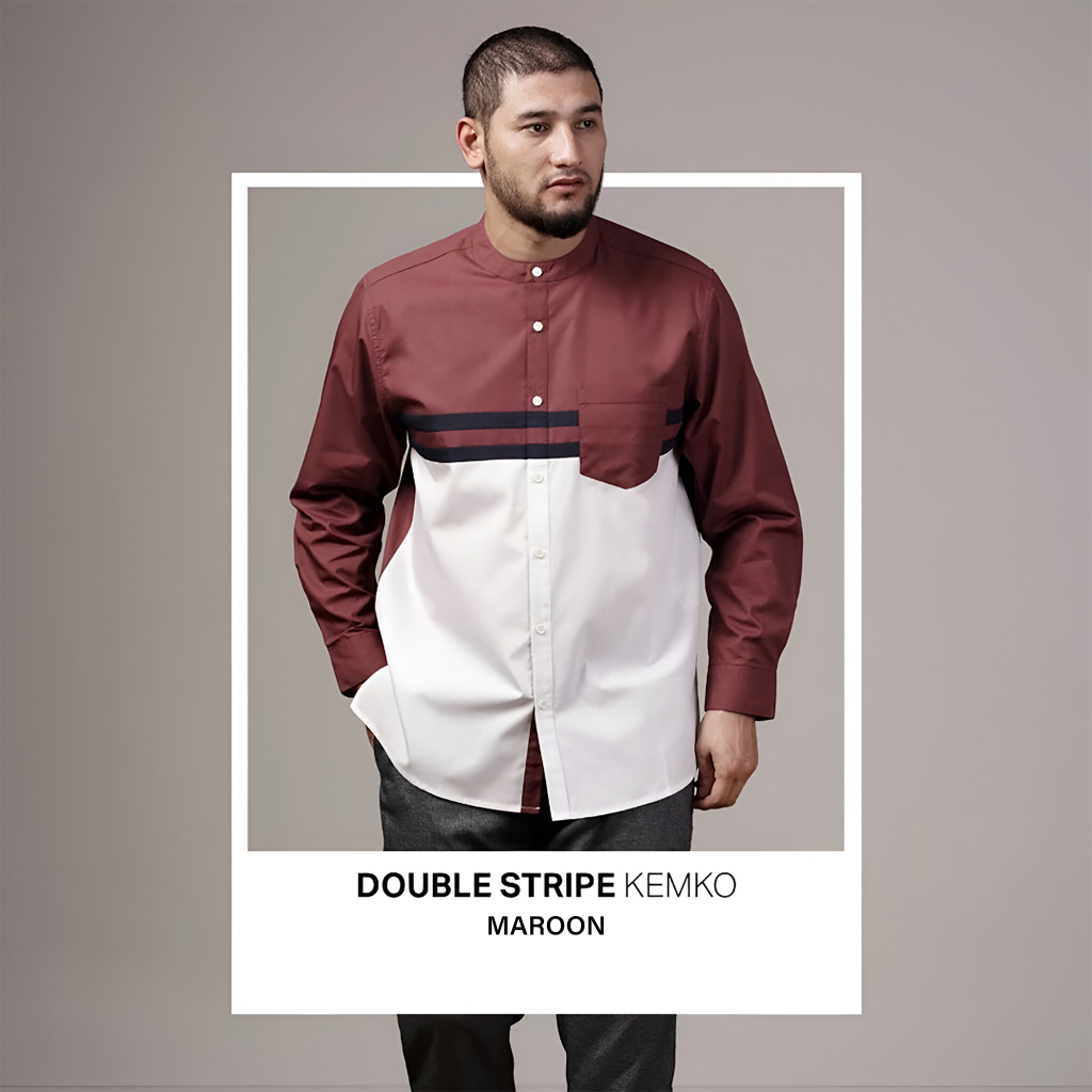 Baju Koko Pria Dewasa Kemeja Lebaran Remaja Cowok Kondangan Muslimin Kemko 2026 Lengan Panjang Pende