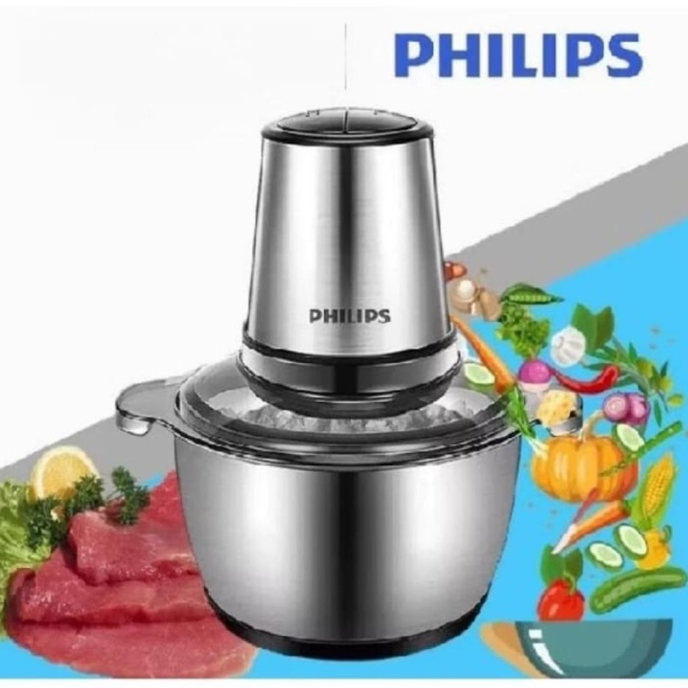 Penawaran khusus Blender Chopper Philips 2L penggiling daging dan bumbu serbaguna