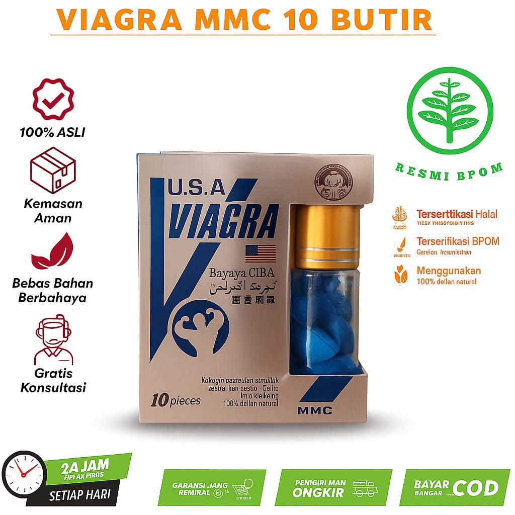 Promo Terlaris Viagra4 Original Asli 100% USA Pilbiru MMC blue isi 10 kapsul