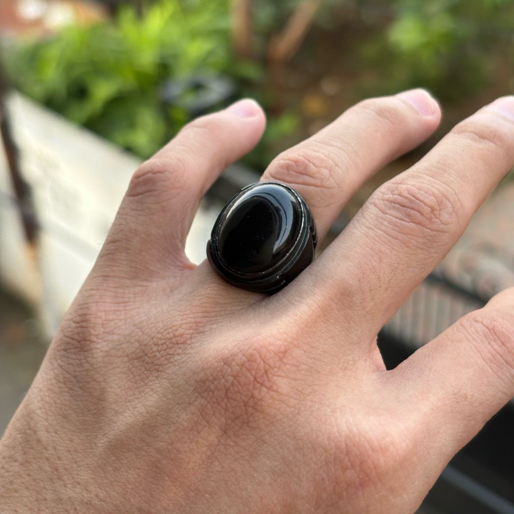 Cincin Batu kecubung tanduk keren pisan