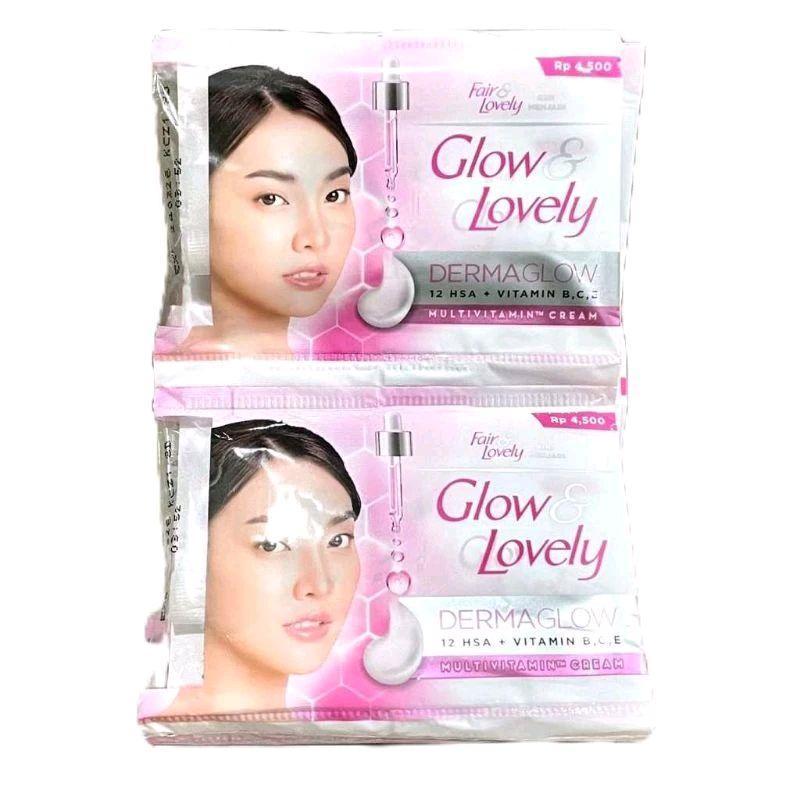[12 sachet] Krim Glow & Lovely Sachet Dermaglow Multivitamin 7.5 gr - Pelembab Glow and Lovely Sache