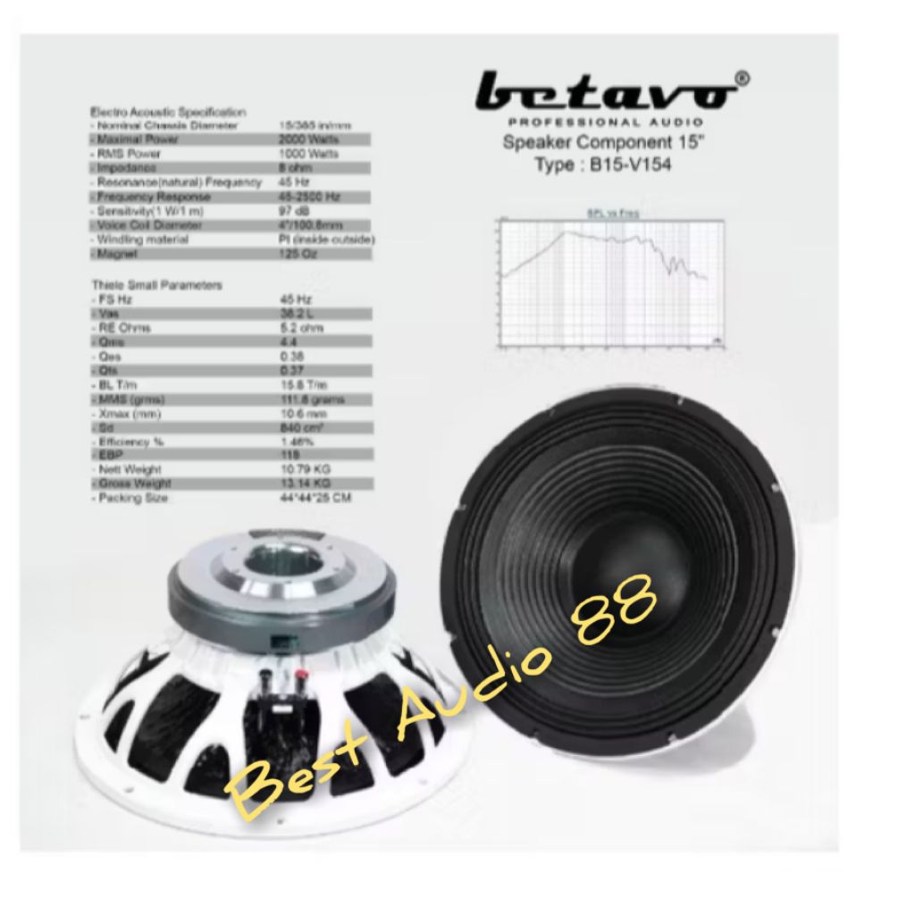 Speaker 15inch 15 inch Betavo B15-V154