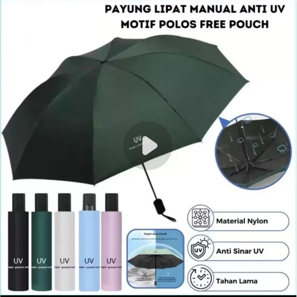 PAYUNG LIPAT ANTI UV PAYUNG LIPAT KUAT TEBAL UMBRELLA DEWASA