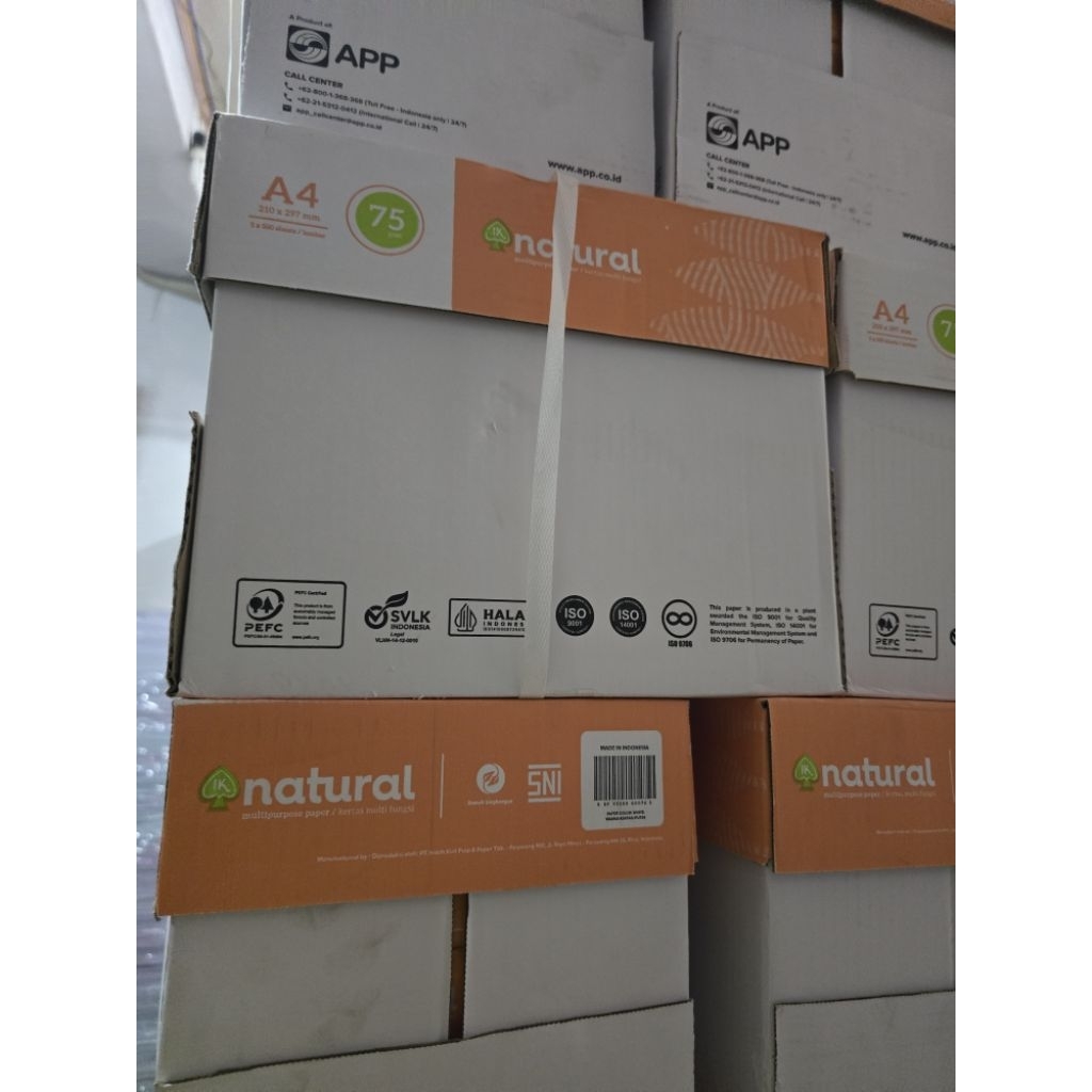 1 RIM KERTAS HVS NATURAL A4 75 GRAM A4 NATURAL 75GSM