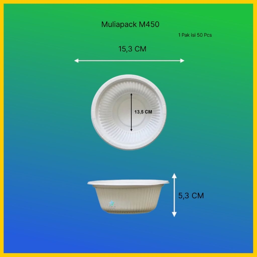 Mangkok Muliapack M450 isi 50 Pcs - Mangkok Sekali Pakai