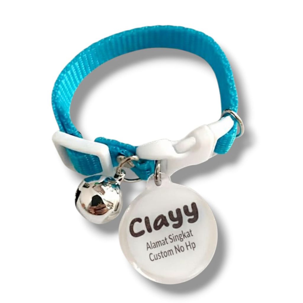Kalung Kucing Custom Nama  Waterproof (Nama Kucing, Alamat Singkat, No Hapee)