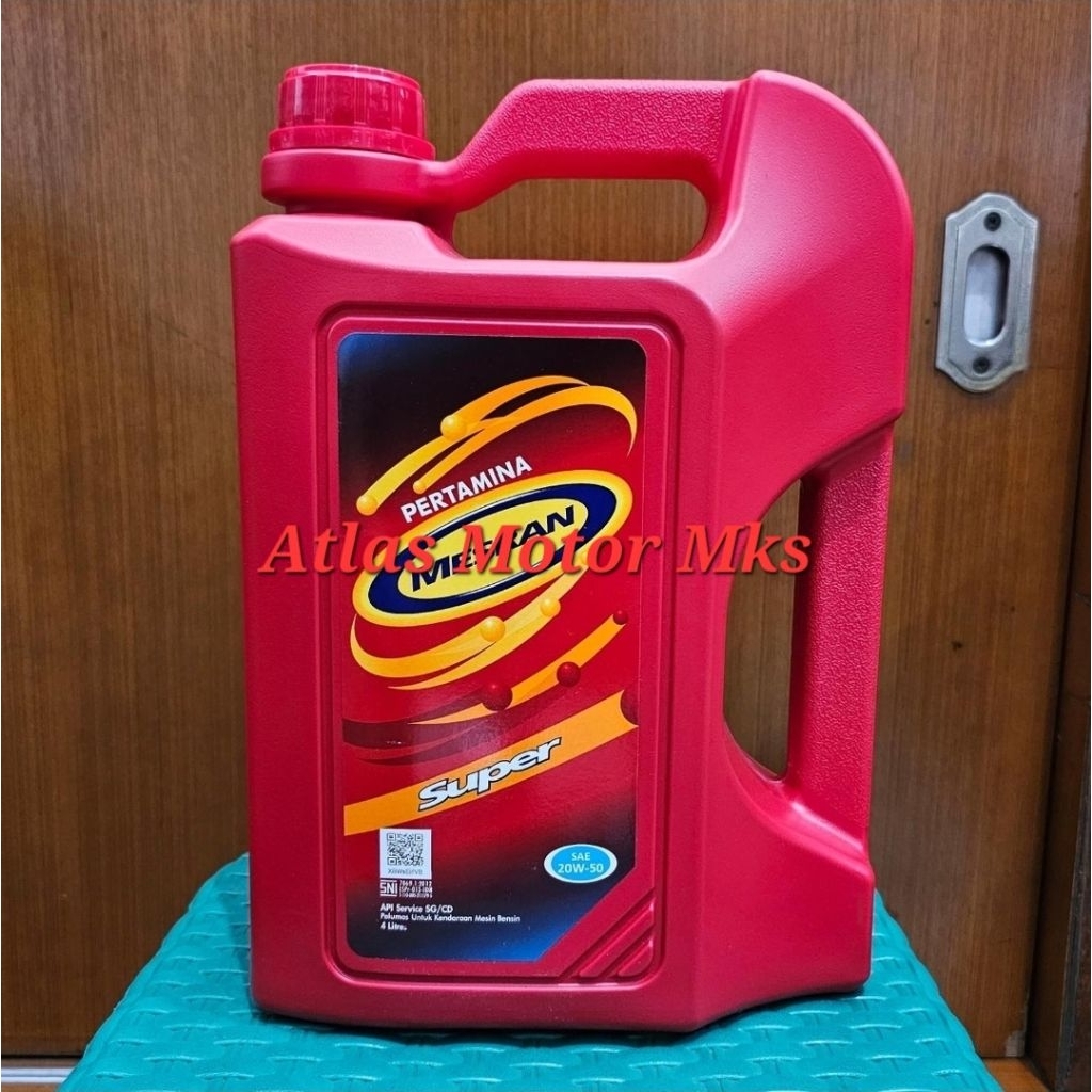 [4LITER] OLI MESIN PERTAMINA MESRAN SUPER SAE 20W50 PELUMAS MESIN BENSIN - 4 LITER