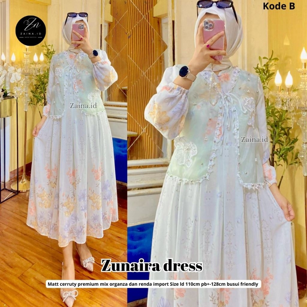 Dress Gamis Wanita Best Seller Zunaira Dress By Zaina.id