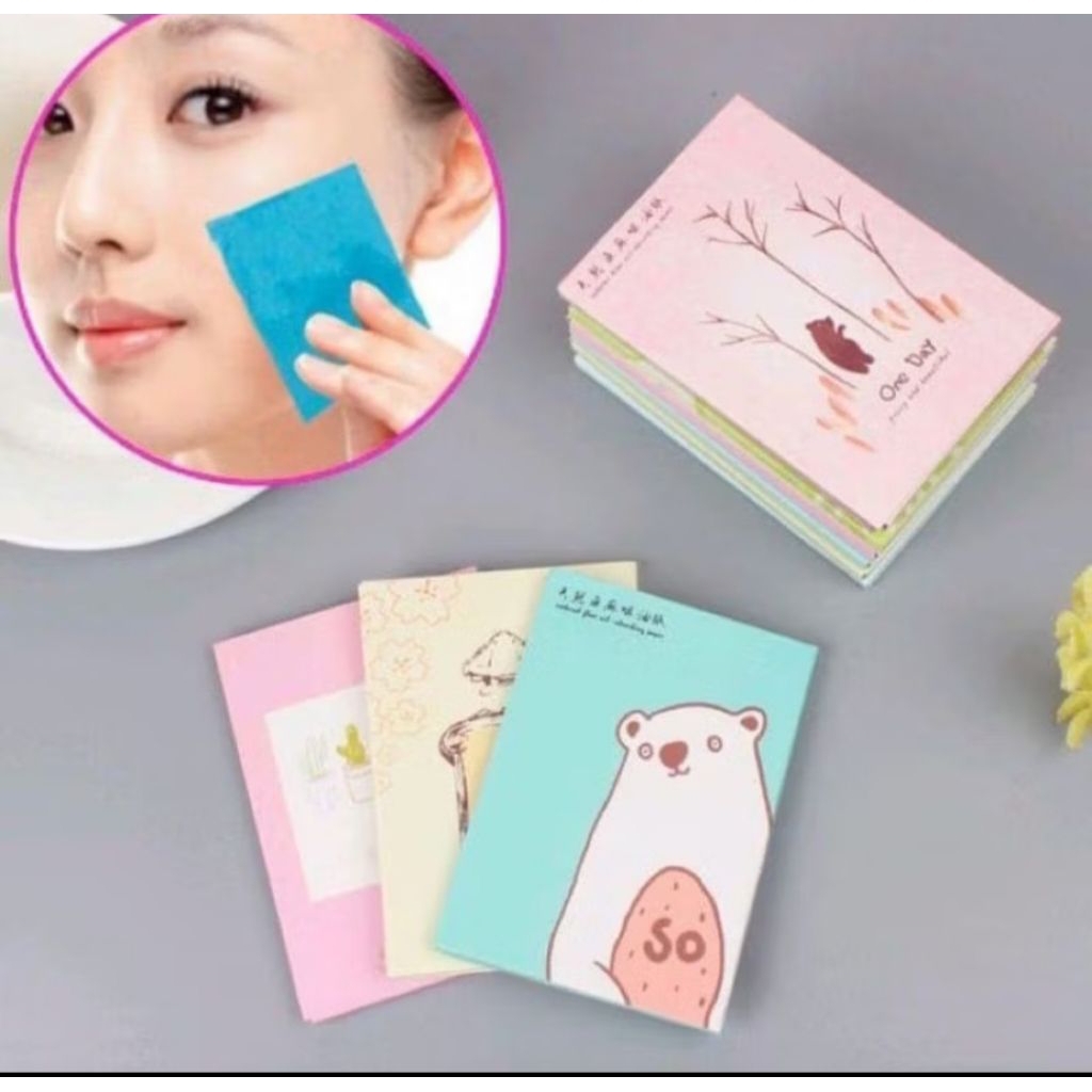 Kertas Linen Tissue Penyerap Minyak Tisu Linen Muka 50Pcs /  Tisu serap minyak  Oil Control Film Men