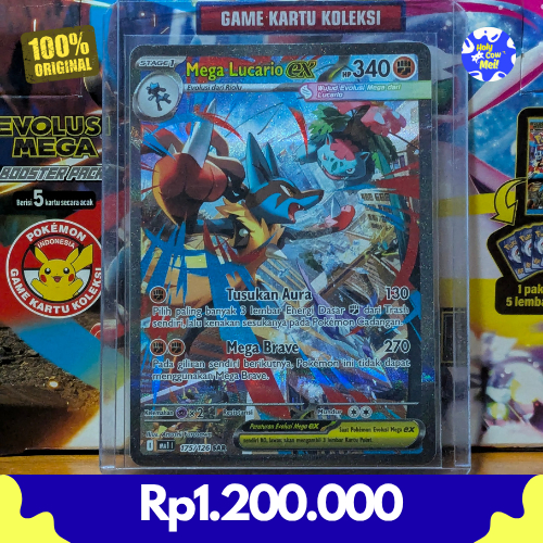 Kartu Mega Lucario EX SAR Indonesia Mega Evolusi