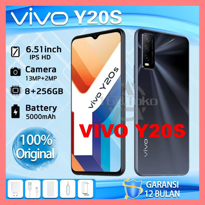 HP VIVO Y20S RAM 8/256 GB FULLSET GARANSI 1 TH TERSEGEL